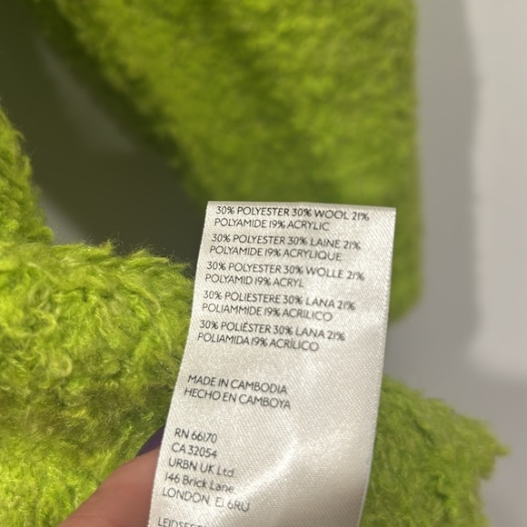 Free people Oscar tender tunic oversize sweater pullover grinch green xs new nwt - Picture 4 of 6